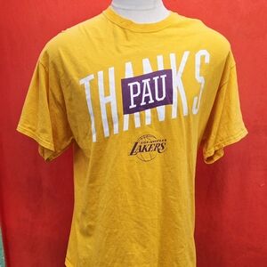 LAKERS VINTAGE THANKS PAU Gildan T-SHIRT XL